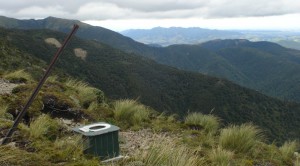 The loo with a view: Tarn Bivvy, looking across to the Wakararas