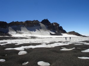 Walking across the summit plateau