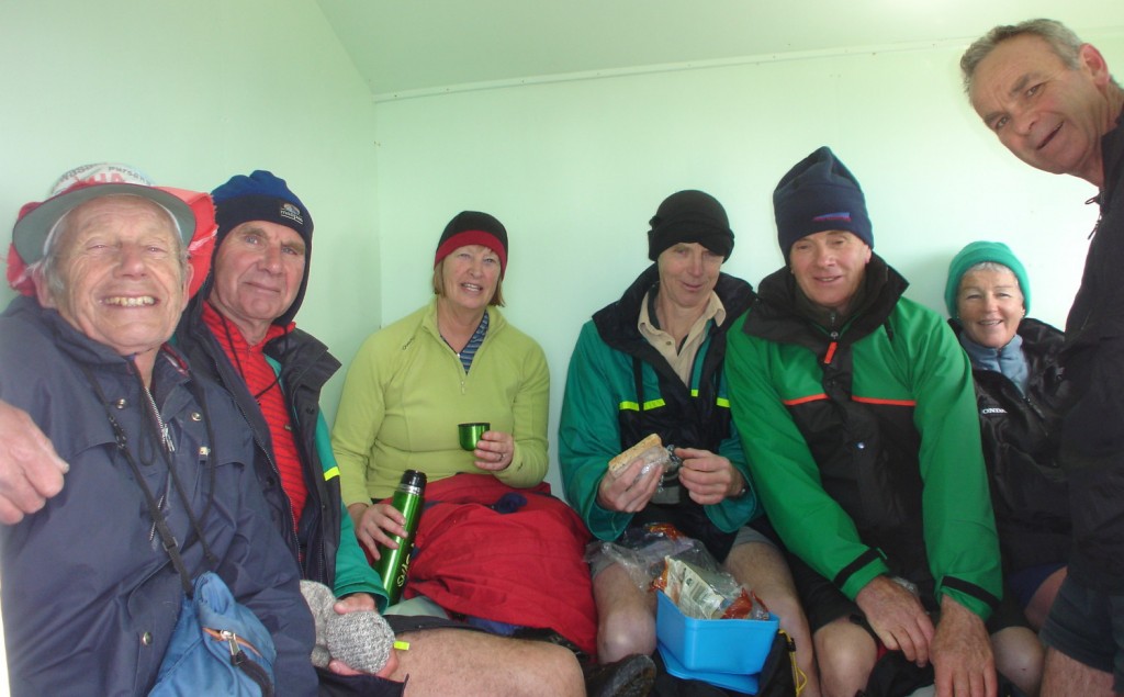 Eight in Dominie Bivvy for lunch