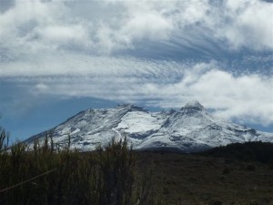 Mt Ruapehu with recent snowfall