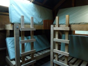 The new wooden bunks in Sentry Box Hut