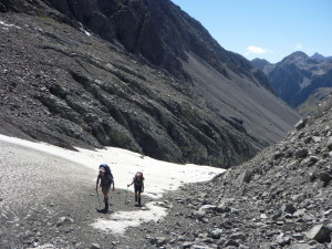 Heading up the Whitehorn Clacier