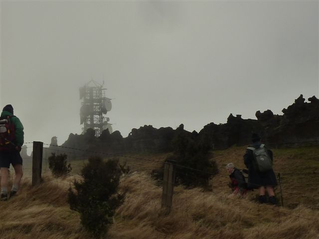 The approach to the transmitter still in cloud