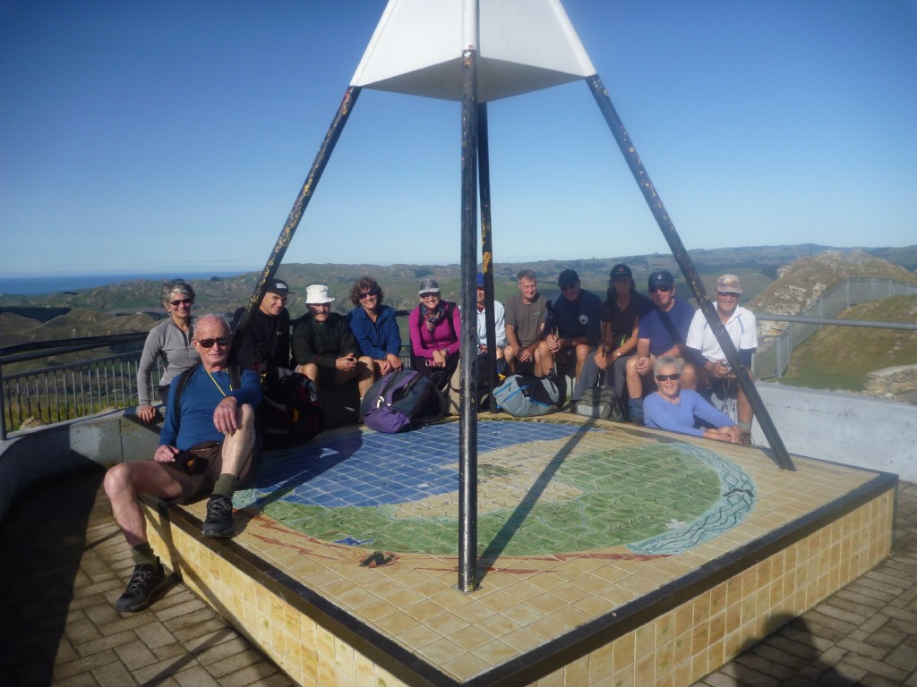 The group photo at the trig - all smiles